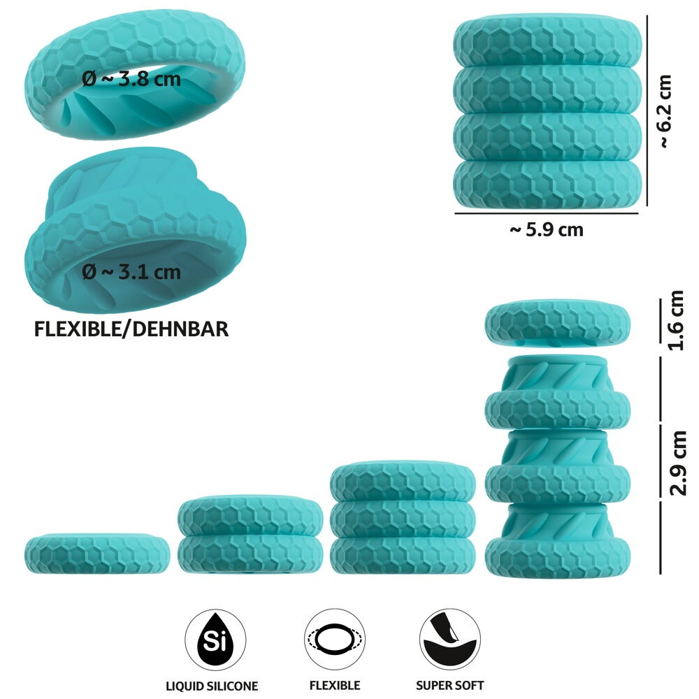 3-in-1 Cock & Ball Ring Set