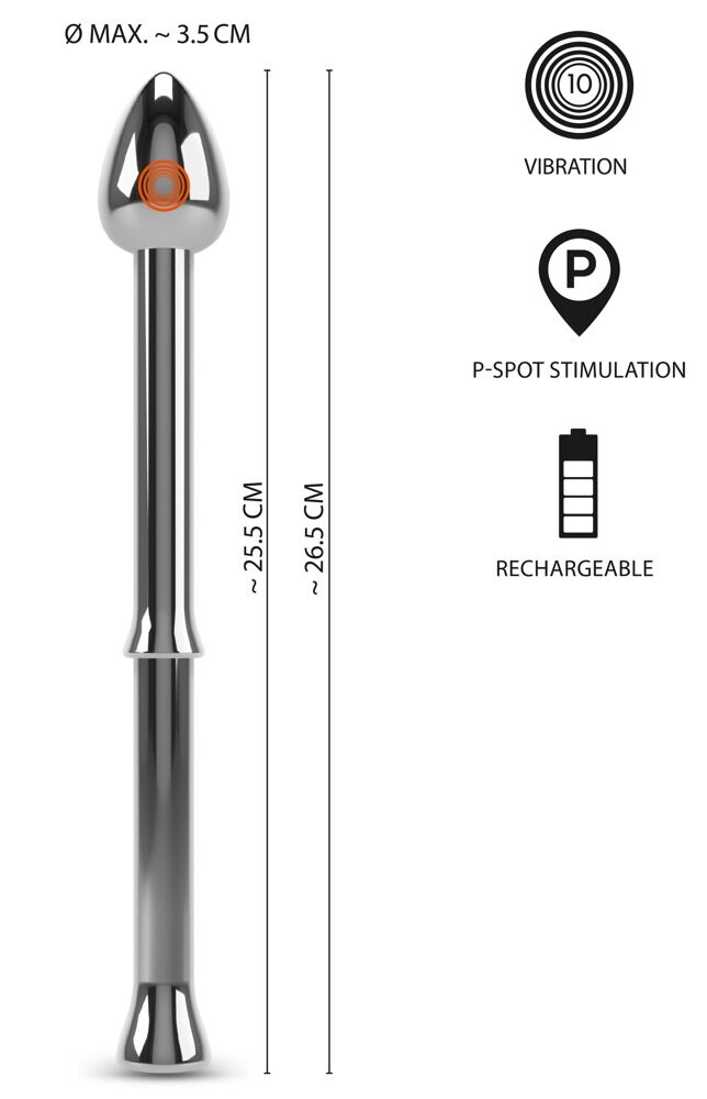 Vibrating Prostata Stimulator: Metal Milking Stick