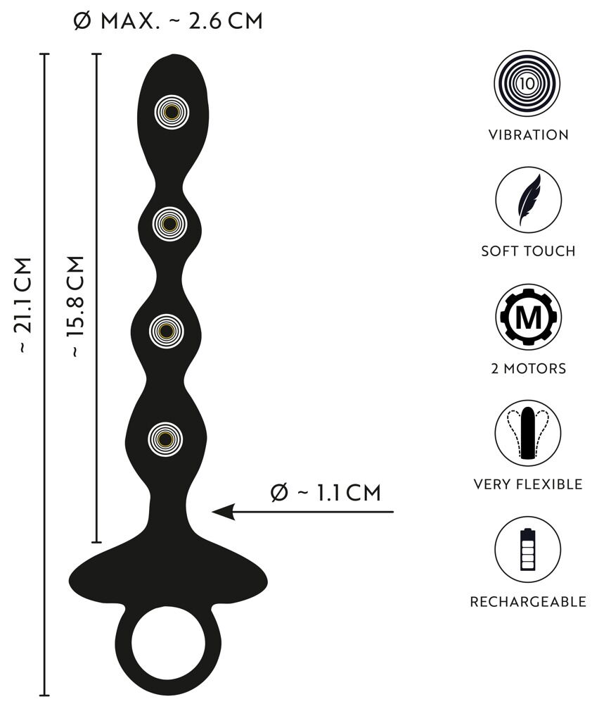 Flexible Anal Beads with Jumping Vibrations