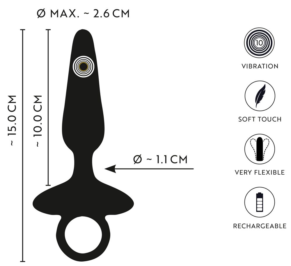Flexible Butt Plug with Vibrations