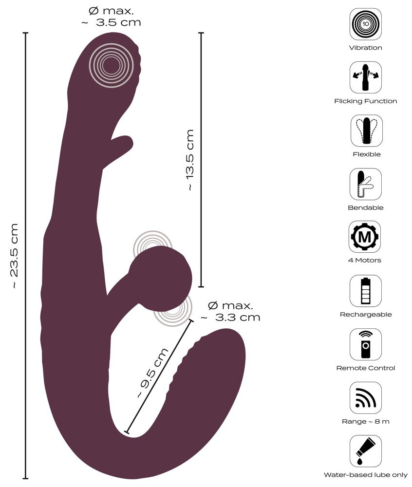 Tester RC Strapless Strap-On With Flicking Tongue