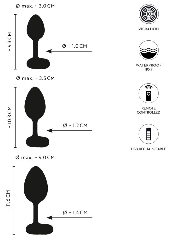 RC Butt Plug Set with Vibration