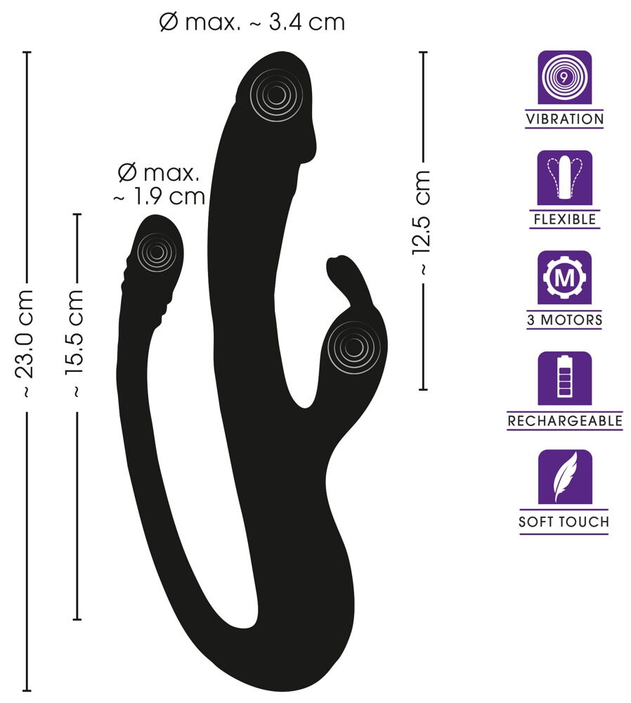 Rabbit Vibrator with G-Spot/Anal Tickler