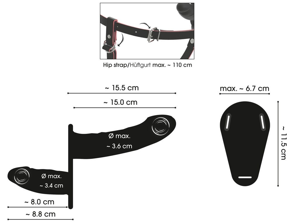 RC Vibrating Double Strap-On