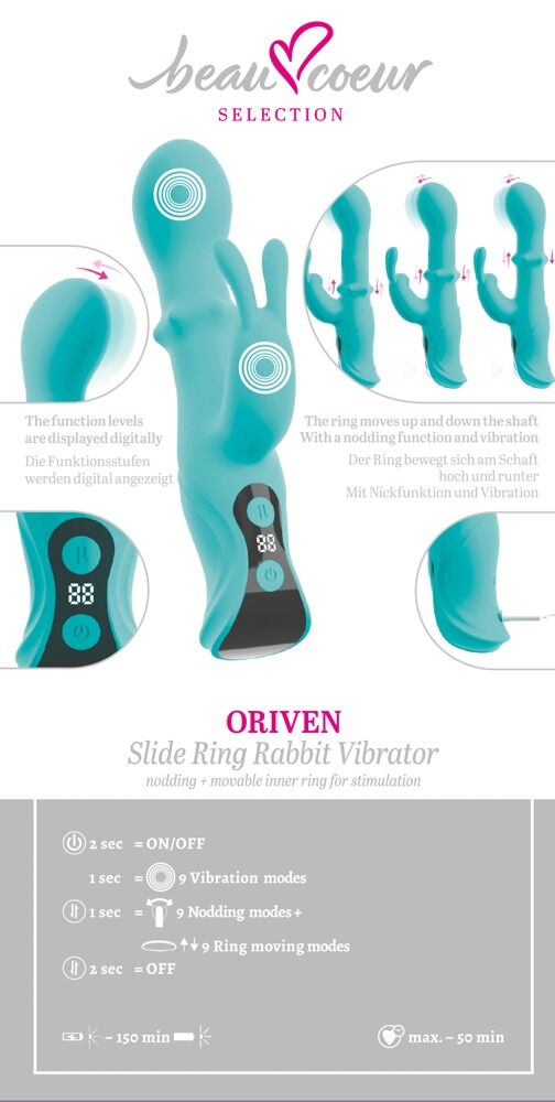 ORIVEN Slide Ring Rabbit Vibrator