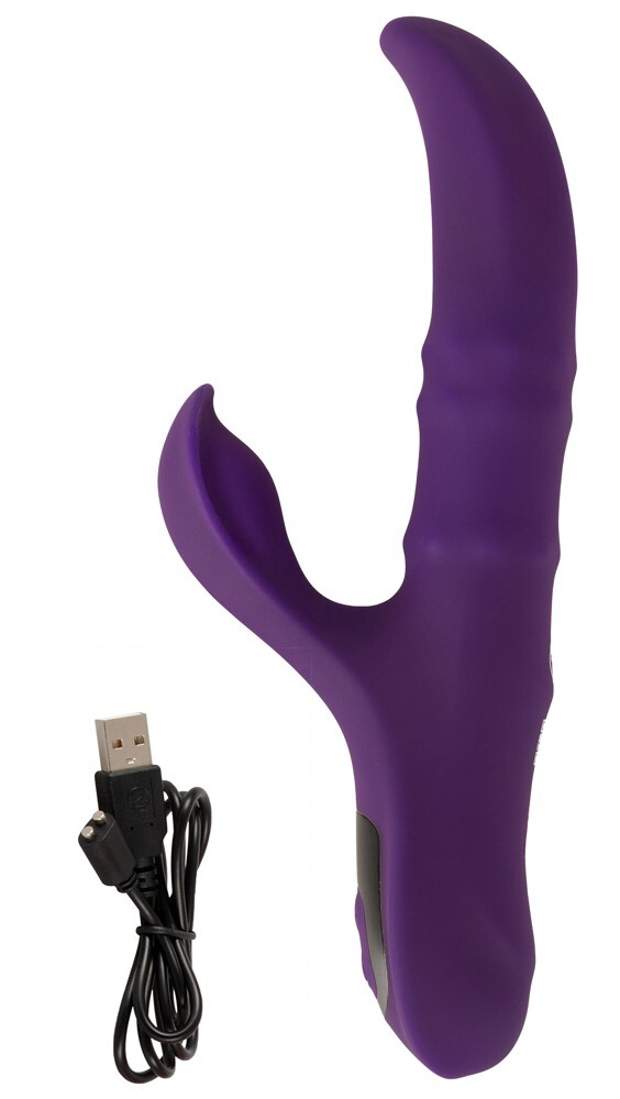 Nodding Rabbit Vibrator with 3 Moving Rings