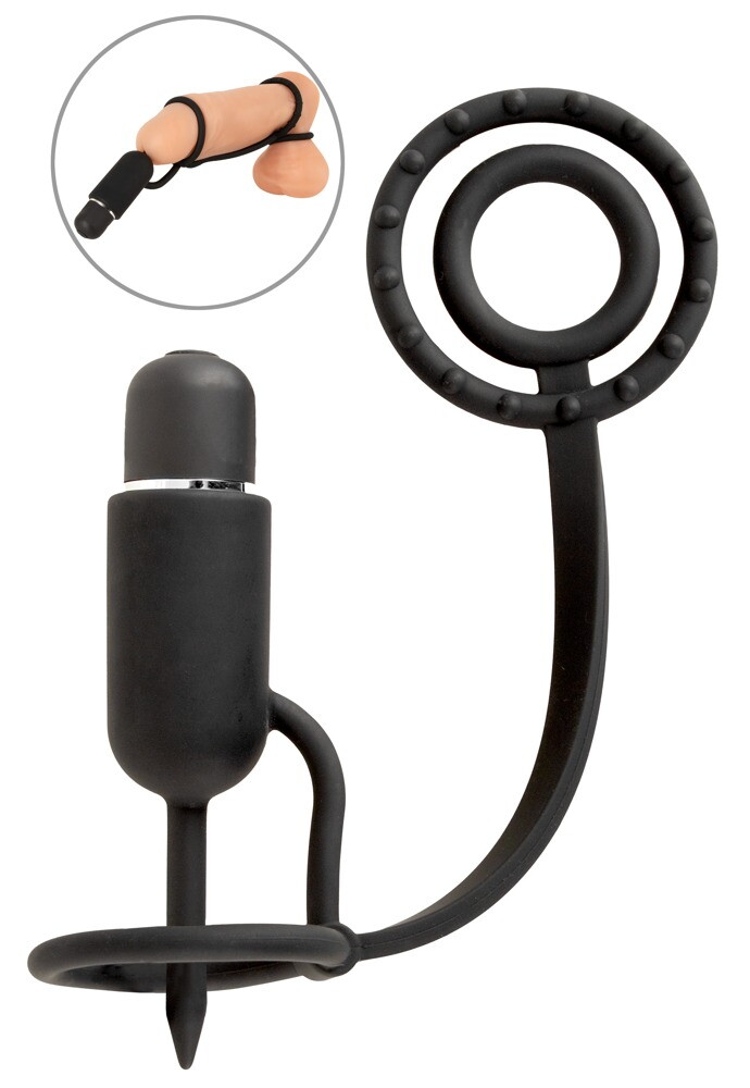 Penisplug with Vibrator and Cock Rings
