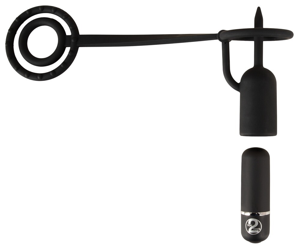 Penisplug with Vibrator and Cock Rings