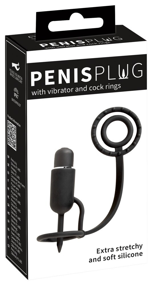 Penisplug with Vibrator and Cock Rings