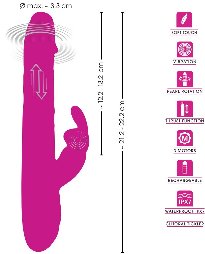 Rabbit Vibrator with Rotation and Thrust Function