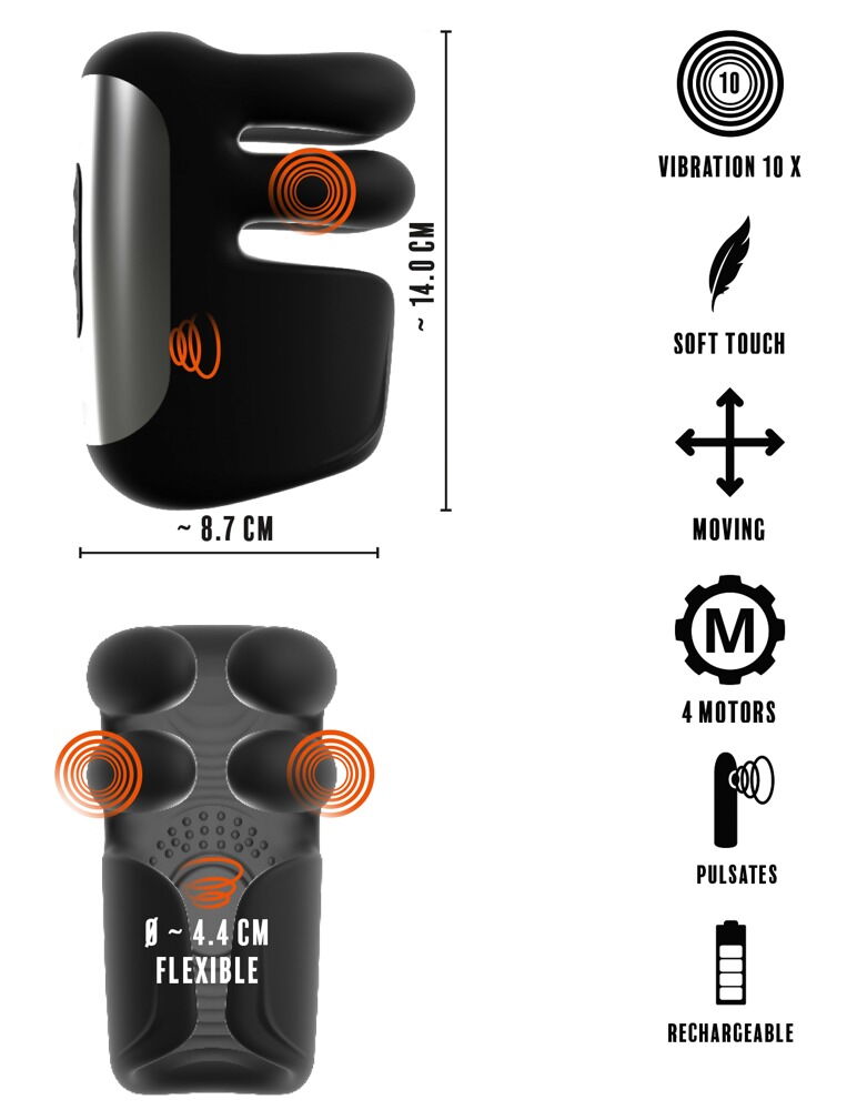 Pulsating & Vibrating Masturbator With Opening & Closing Arms