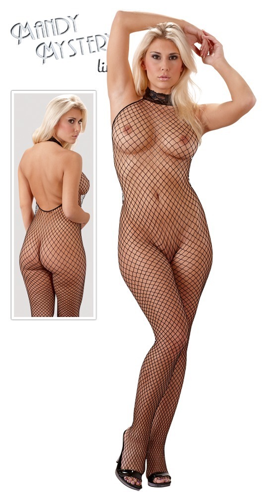 Síťovaný catsuit černý S/M