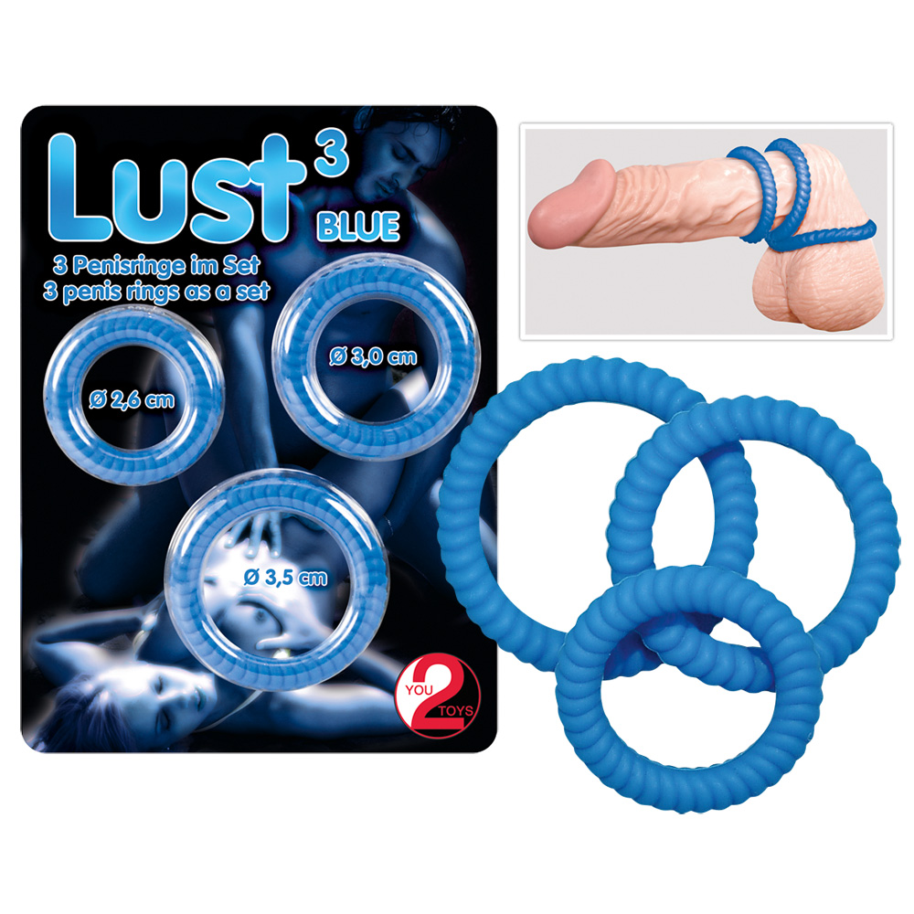 Kroužky na penis Lust 3 modré