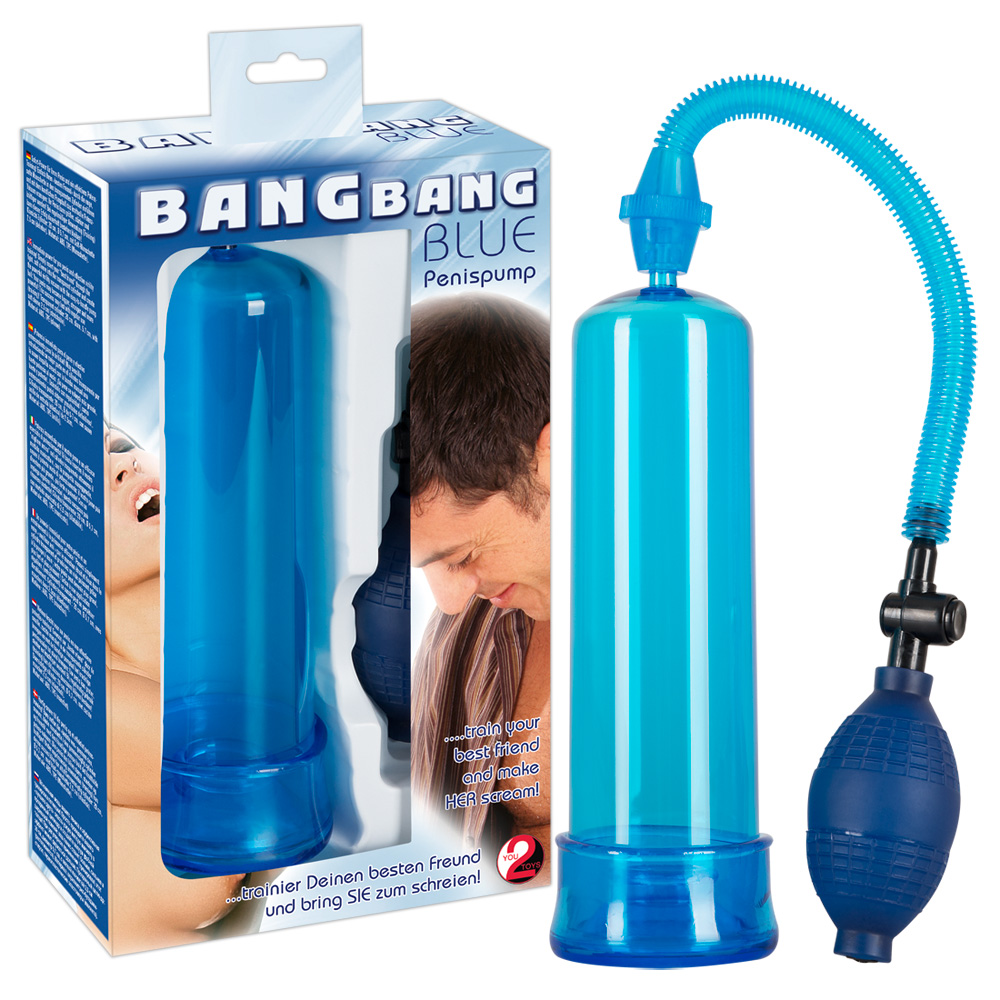 Penisová pumpa Bang Bang Blue modrá